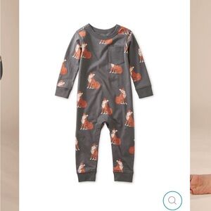 Tea Collection Origami Shiba Inu LS Pocket Romper